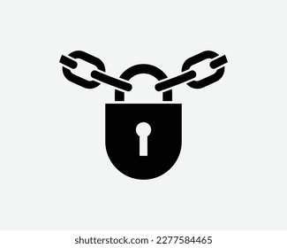 Icono de bloqueo de cadena Bloc de almohadillas bloqueo de acero de metal Padlock Símbolos de silueta blanca negra Icono de señalización de imagen gráfico de clipart Ilustración Vector de pictograma