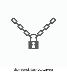 chain with lock icon, lock vector, chain illustration