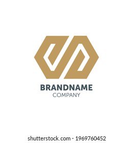 chain logo design with geometry