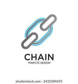 Chain logo design simple concept Premium Vector