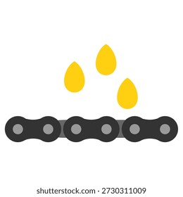 Chain lube clip art vector illustration. Bicycle metal chain maintenance graphic element printable for education purpose