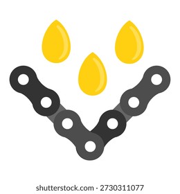 Ilustración vectorial de arte de Clip de lubricante de cadena. Elemento gráfico del mantenimiento del icono de la cadena del metal de la bicicleta imprimible para el propósito de la educación