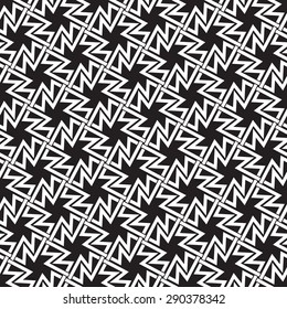 Chain mail of intersecting crosses links. Celtic seamless pattern with swatch for filling. Fashion geometric background for web or printing design.