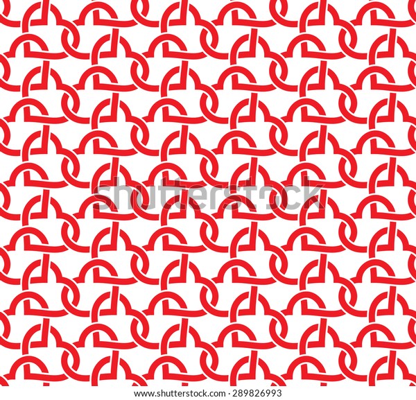 Chain Mail Links Form Intersecting Red Stock Vector Royalty Free 289826993