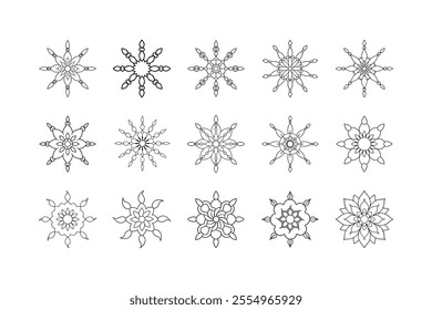 Chain Mandala floral vector set illustration white background art