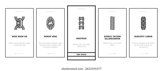 chain metal connection link onboarding mobile vector. steel object, element iron, strong abstract strength, security metallic shiny silver chain metal connection link illustrations