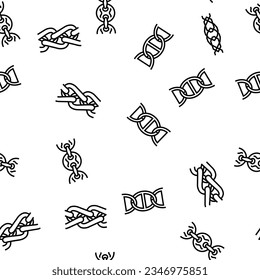 chain metal connection link vector seamless pattern thin line illustration