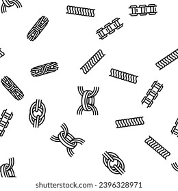 chain metal connection link vector seamless pattern thin line illustration