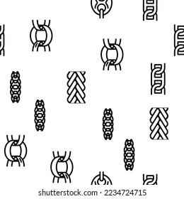 chain metal link vector seamless pattern thin line illustration