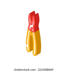 chain nose pliers isometric icon vector. chain nose pliers sign. isolated symbol illustration