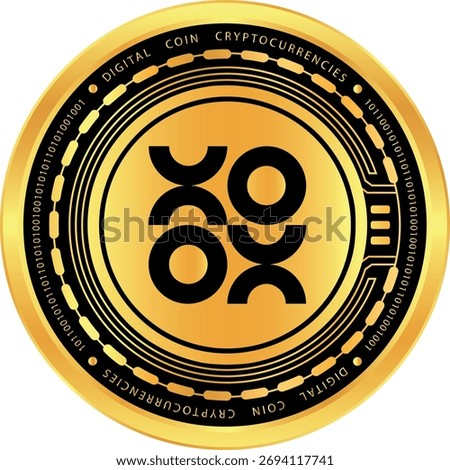 chain opera ai-coai cryptocurrency logos on abstract background. 3d illustrations.