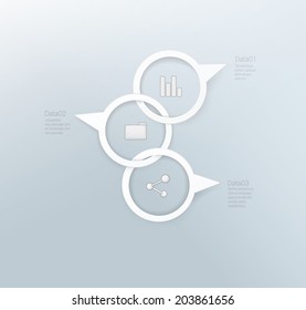 Chain of origami pins vector composition