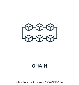 Chain outline icon. Thin line style design from blockchain collection. Creative chain icon for web design, apps, software, printing usage.