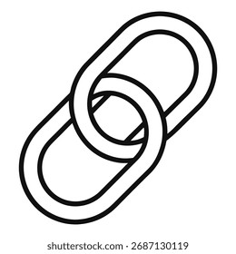 Vector de icono de contorno de cadena sobre fondo blanco 