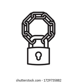 chain and padlock icon vector eps trendy design template logo signage illustration clip art