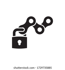 chain and padlock icon vector eps trendy design template logo signage illustration clip art