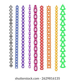Chain pattern brush set, editable colors and separate file.