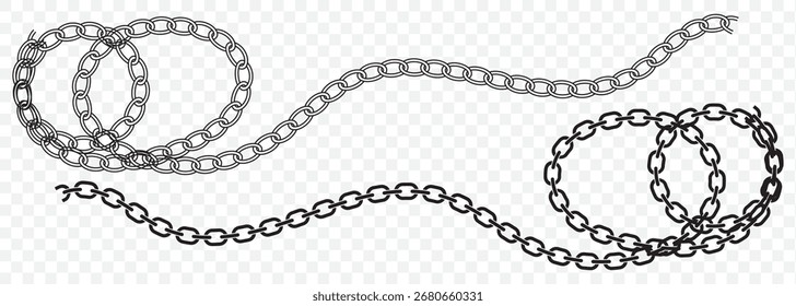 Chain pattern. Seamless texture on Transparent Background. EPS 10.