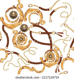 Chain pattern.Golden chains. Belt, rope, tassel pattern
chain pattern.
