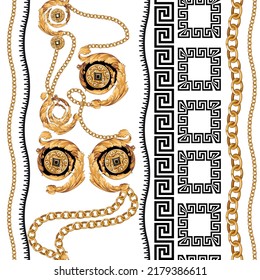 Chain pattern.Golden chains. Belt, rope, tassel pattern chain pattern.