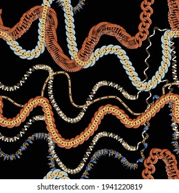 chain pattern.seamless golden chains pattern background,