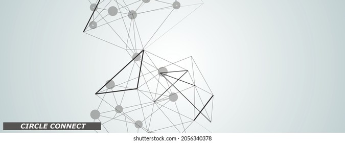 Chain polygon connections in abstract style. Communication vector design