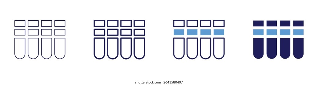 Chain polymerization icon in 4 different styles. Thin Line, Line, Bold Line, Duotone. Duotone style. Editable stroke.