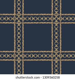 Chain print on fabric. Vector seamless pattern. Fabric design.