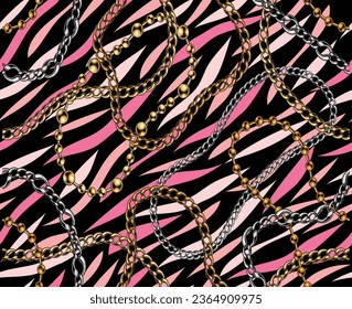 chain print over abstract background