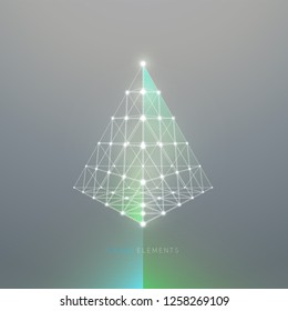 Chain of pyramid concept, Triangle light dot.