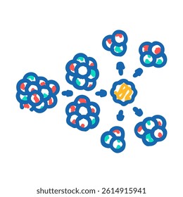 chain reaction nuclear energy doodle icon sketch vector. chain reaction nuclear energy sign. isolated symbol illustration