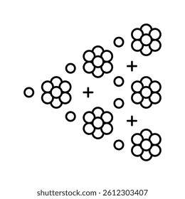 chain reaction nuclear energy line icon vector. chain reaction nuclear energy sign. isolated contour symbol black illustration