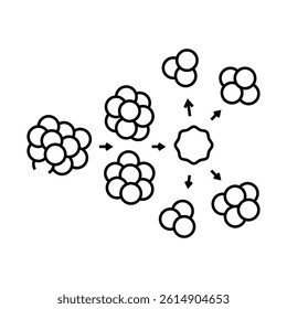 chain reaction nuclear energy line icon vector. chain reaction nuclear energy sign. isolated contour symbol black illustration