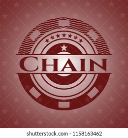 Chain red icon or emblem