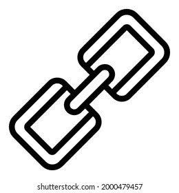 Icono de relación de cadena. Icono del vector de relación de cadena de contorno para diseño web aislado en fondo blanco