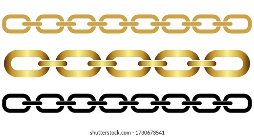 Anillos de cadena de diferentes colores, diseño vectorial aislado plano