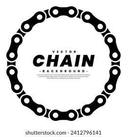 Chain round frame. Circle necklace. Chainlet design element. Border frames. Vector Illustration