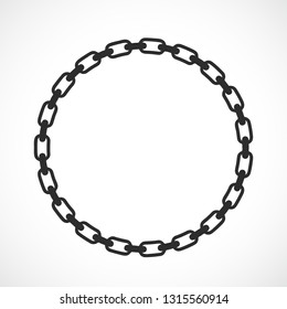 Chain Round Frame Vector Illustration On White Background