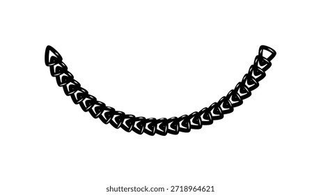 cadena de triángulo redondeado, silueta aislada negra