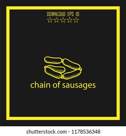 chain of sausages sketch vector icon