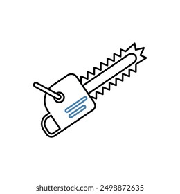 chain saw concept line icon. Simple element illustration. chain saw concept outline symbol design.