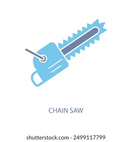 chain saw concept line icon. Simple element illustration. chain saw concept outline symbol design.