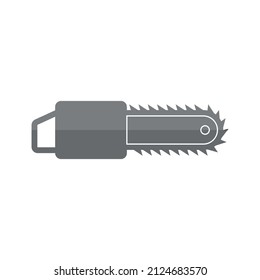 Chain saw grey flat vector icon