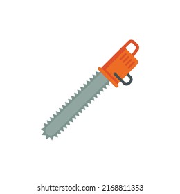 Chain saw icon. Flat illustration of chain saw vector icon isolated on white background