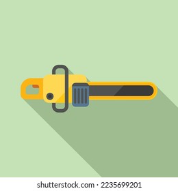 Chain saw icon flat vector. Power tool. Wood drill