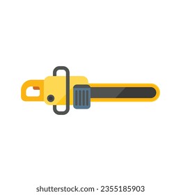 Chain saw icon flat vector. Power tool. Wood drill isolated