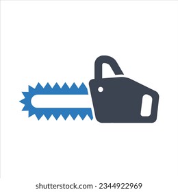 Chain saw icon on white background