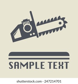 Chain saw icon or sign, vector illustration