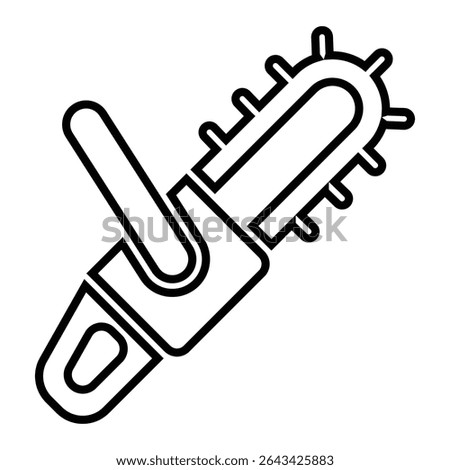 chain saw line icon design. chain saw thin black outline symbol vector illustration. editable stroke icon on transparent background.