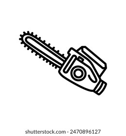 Chain Saw Outline Icon, Vector illustration